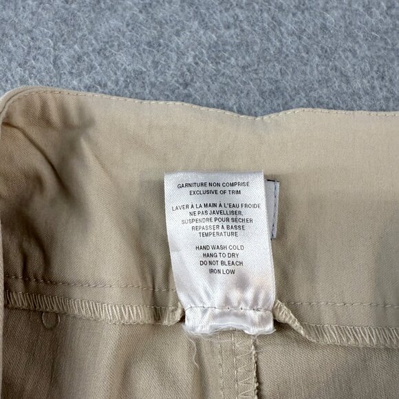 Lisette Womens Cream Khaki Pants Pull On Stretch Capri Cropped Office Size 10 - Picture 10 of 12